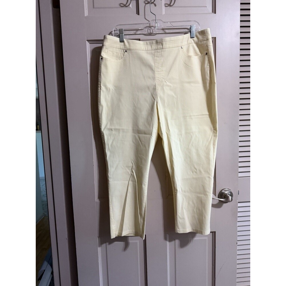 Mario Serrani Italy Comfort Stretch Capri Women's Yellow Casual Comfy Size XL